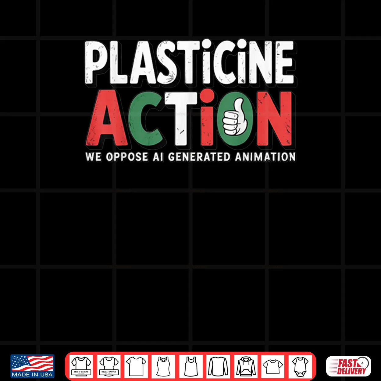 Plasticine Action We Oppose AI Generated Animation Shirt Plasticine Action We Oppose AI Generated Animation Shirt