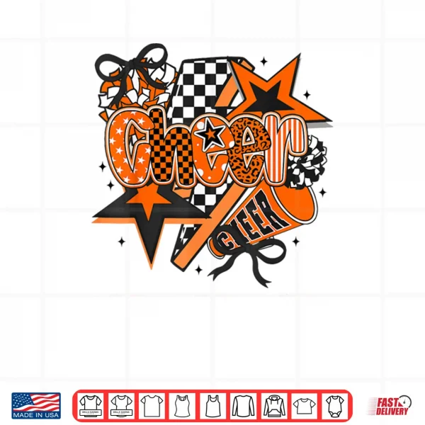 Design Preppy Cheer Game Day Cheer Mom Cheerleader Go Cheer Shirt