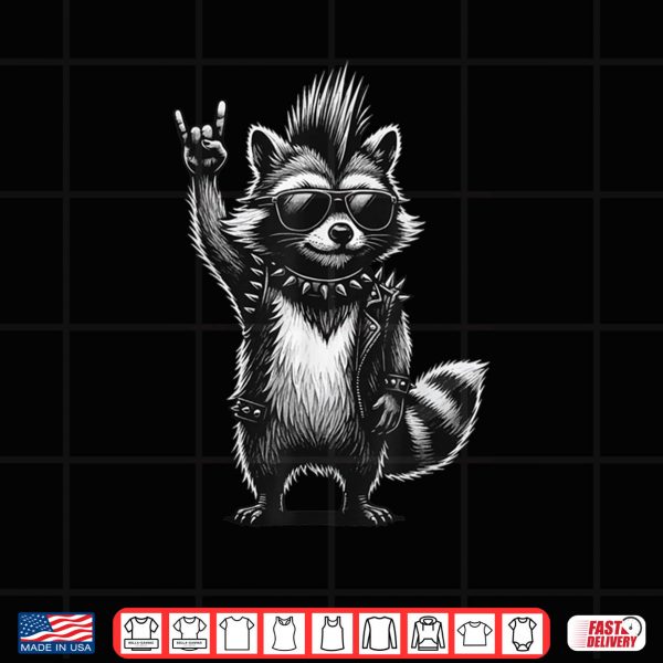 Design Raccoon Punk Rock Music Shirt