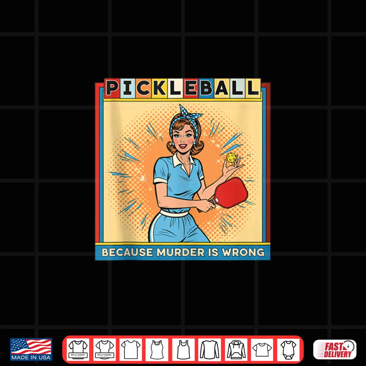 Retro Pickleball Because Murder is Wrong Shirt Retro Pickleball Because Murder is Wrong Shirt