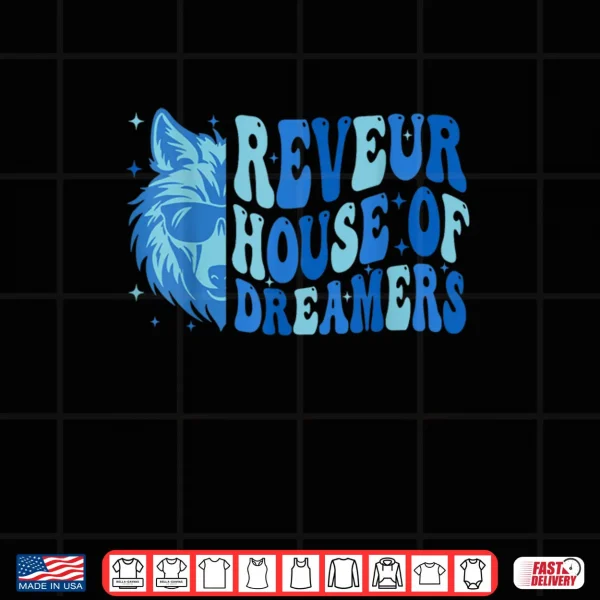 Design Retro Reveur House of Dreamers Blue Wolf Team Spirit Shirt