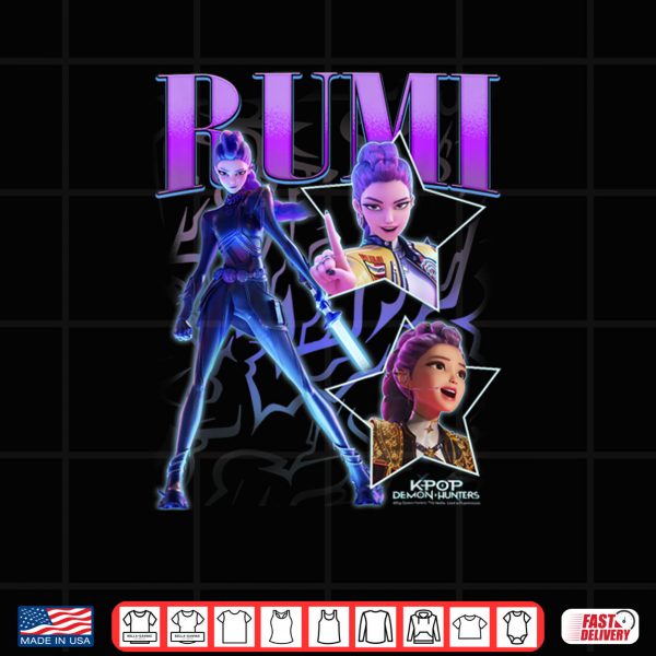 Design Rumi Showcase Retro Neon Poster KPop Demon Hunter Shirt