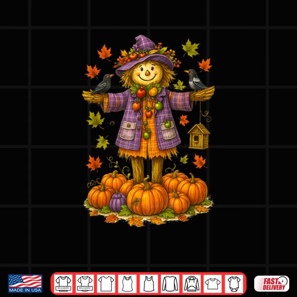 Design Scarecrow Autumn Harvest Fall Season Pumpkin Thanksgiving Shirt