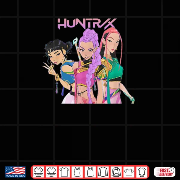 Design ShirtHUNTRIX Team Drawing KPop Demon Hunters Shirt