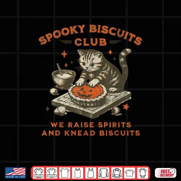 Design Spooky Biscuits Club Cat Halloween Baking Shirt