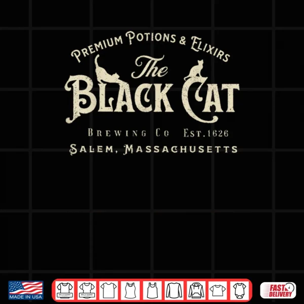 Design The Black Cat Witchy Salem Est 1626 Halloween Cat Lover Shirt