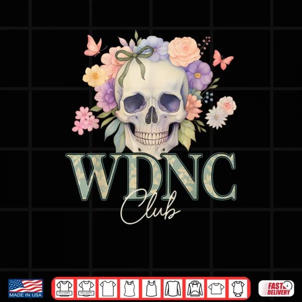 Design WDNC We Do Not Care Club Floral Skull Shirt