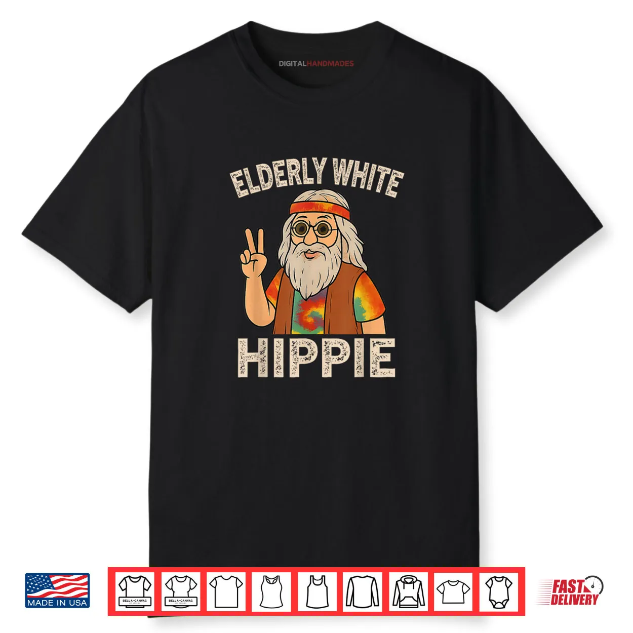 Elderly White Hippie Shirt Elderly White Hippie Shirt