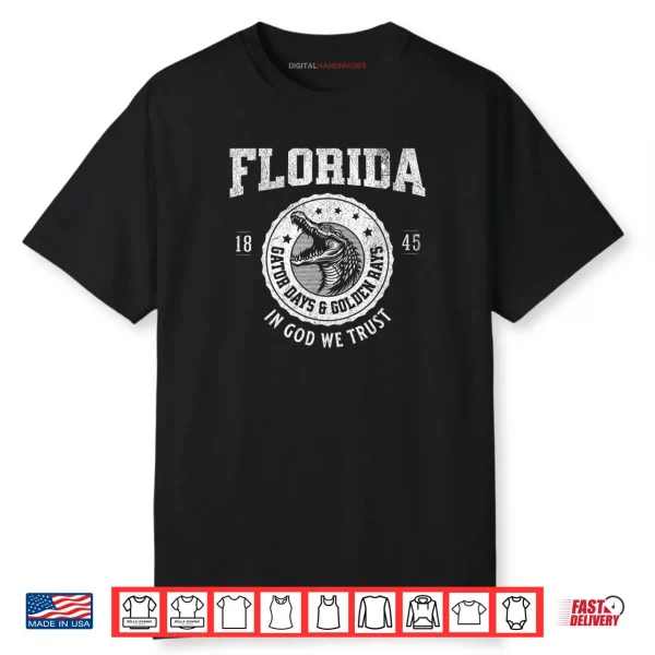 Florida Gator Days & Golden Rays Retro Alligator Head Shirt