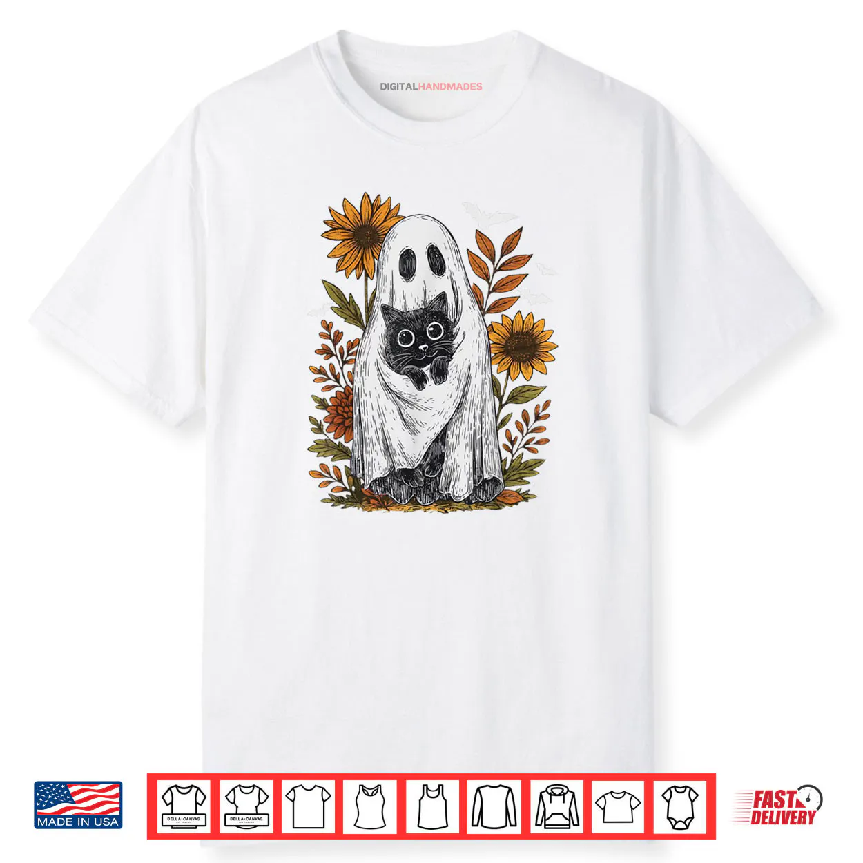 Funny Ghost Holding Black Cat Halloween Ghost Cat Lovers Shirt Funny Ghost Holding Black Cat Halloween Ghost Cat Lovers Shirt