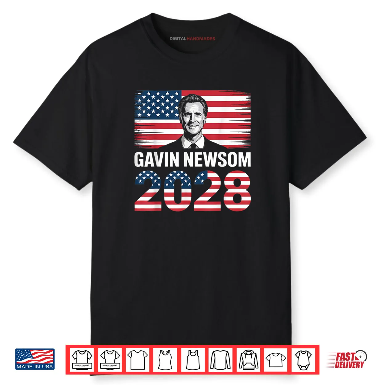 Gavin Newsom 2028 for President 48 American Flag Patriotic Shirt Gavin Newsom 2028 for President 48 American Flag Patriotic Shirt