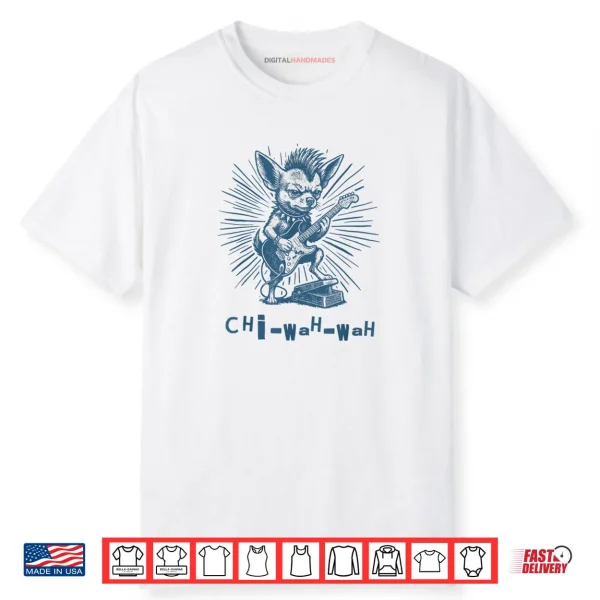 Guitar Player Chihuahua Pun Dog Rocker Chi Wah Wah Shirt