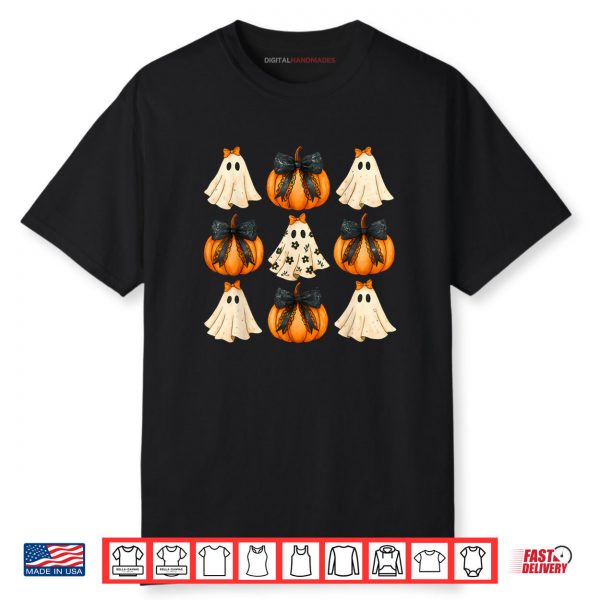 Halloween Coquette Bow Pumpkin Ghost Spooky Boo Shirt