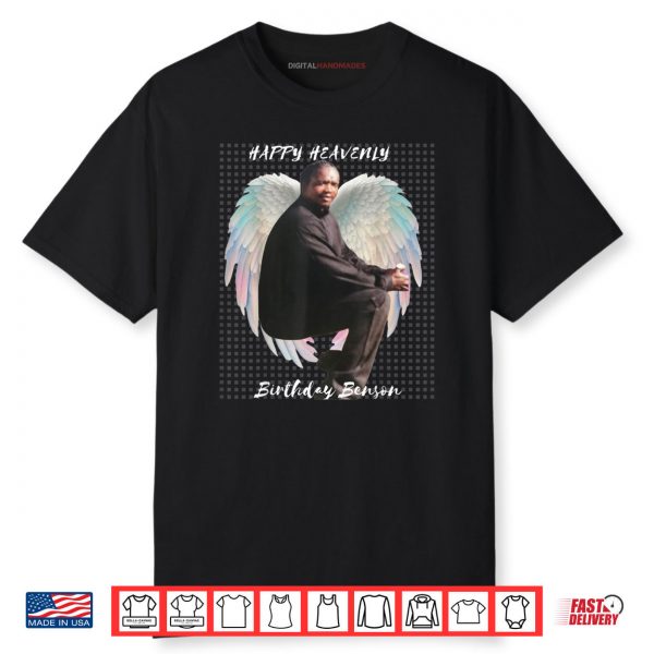 Happy Heavenly Birthday Benson Angle Wings Memorial Tribute Shirt