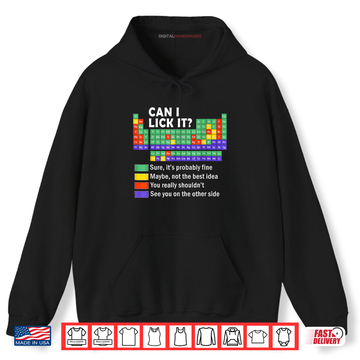Can I Lick It tee Periodic Table of Elements Science Shirt Can I Lick It tee Periodic Table of Elements Science Shirt