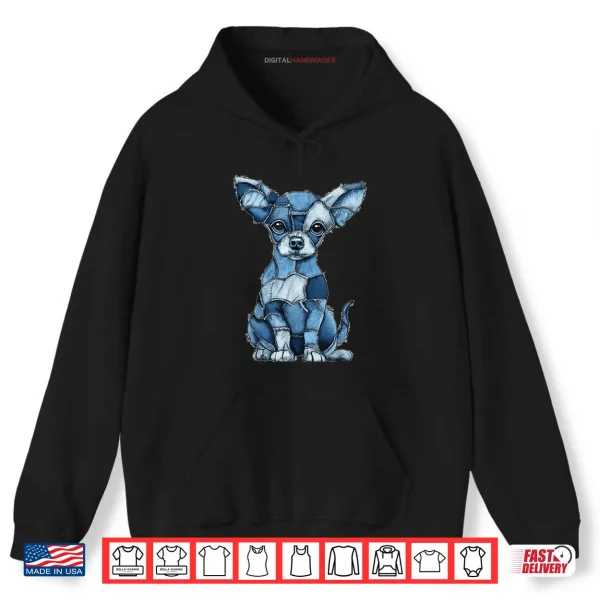 Chihuahua Dog Blue Denim Patchwork Graphic Animal Shirt 2 Hoodie Chihuahua Dog Blue Denim Patchwork Graphic Animal Shirt