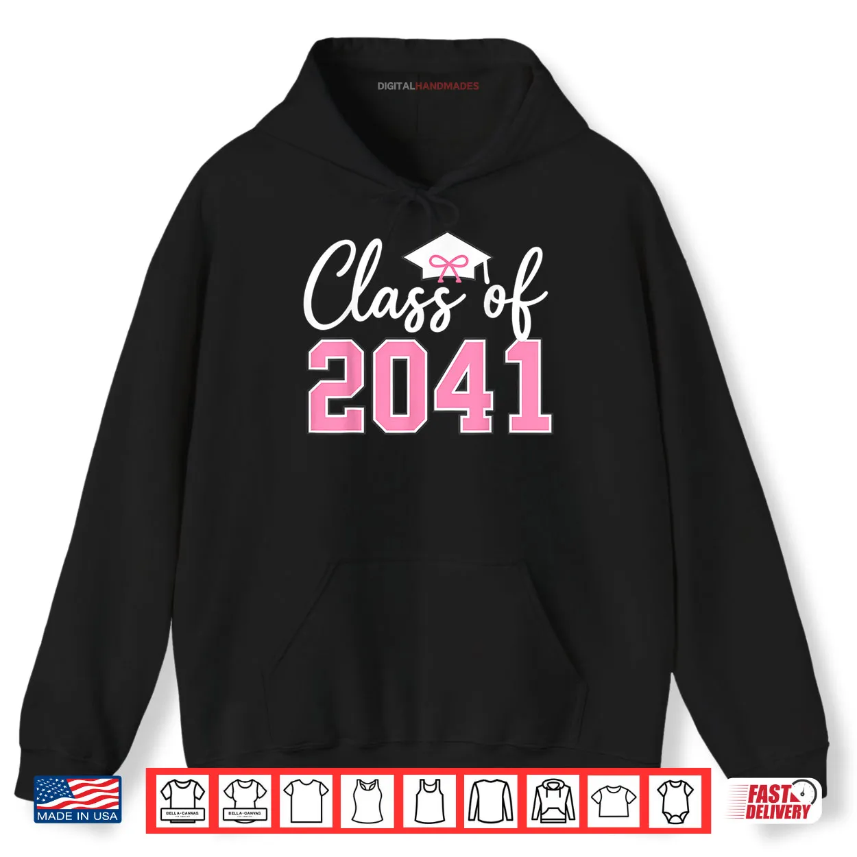 Class of 2041 Grow with Me Kindergarten Pink Coquette Bow Shirt Class of 2041 Grow with Me Kindergarten Pink Coquette Bow Shirt