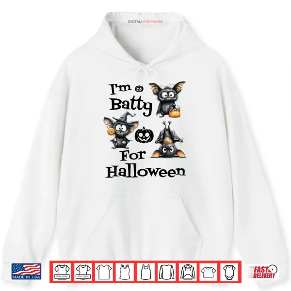 Hoodie Cute Spooky Bat Halloween Trick or Treat Funny Shirt