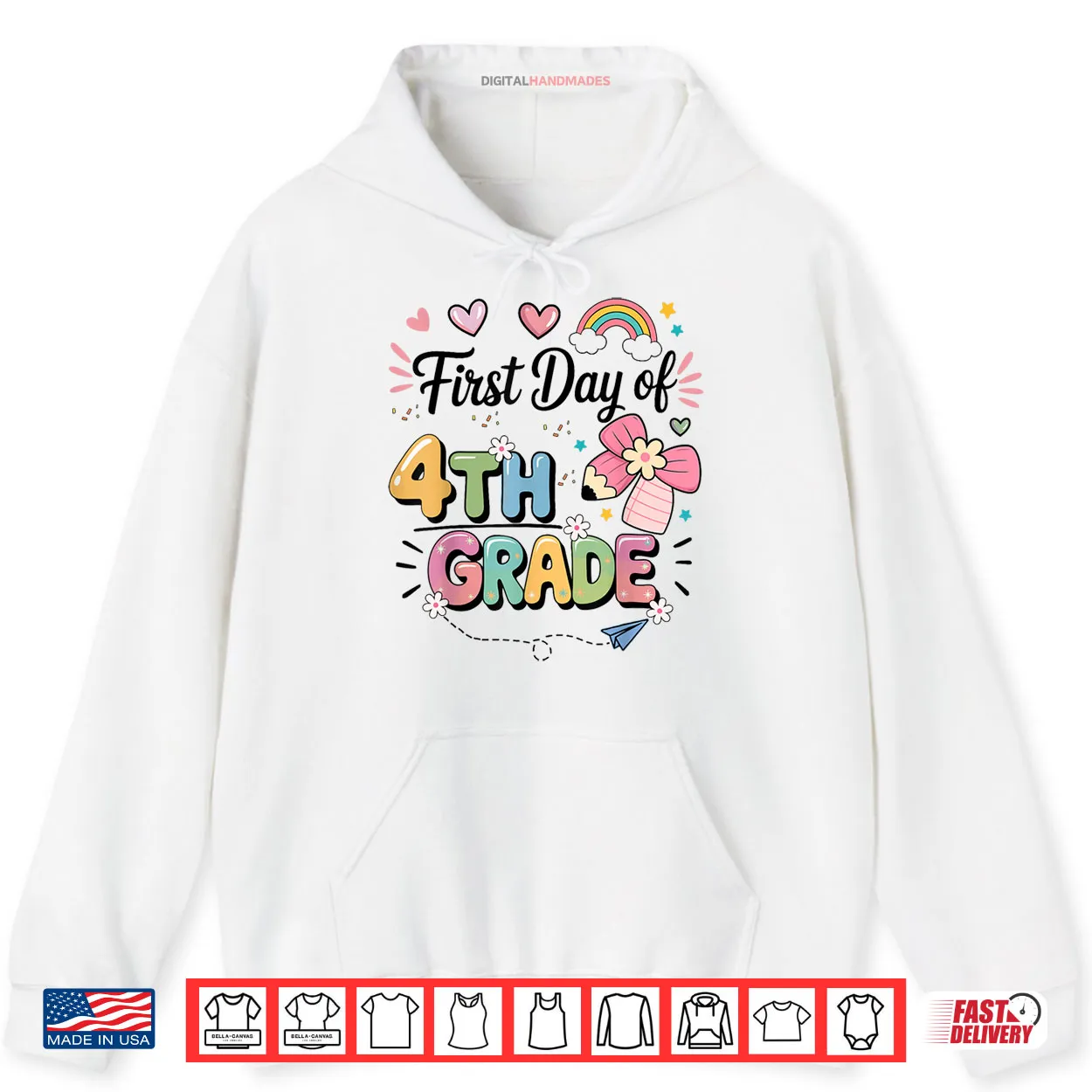 First Day Of 4th Grade Back To School Teacher Girls Shirt First Day Of 4th Grade Back To School Teacher Girls Shirt