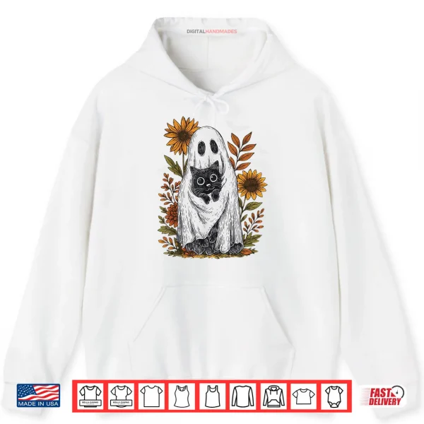 Funny Ghost Holding Black Cat Halloween Ghost Cat Lovers Shirt 2 Hoodie Funny Ghost Holding Black Cat Halloween Ghost Cat Lovers Shirt