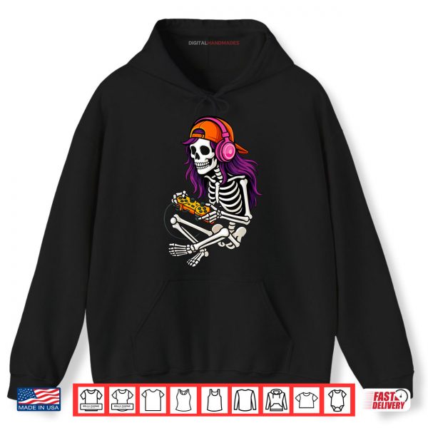 Hoodie Gamer Skeleton Halloween Girls Teens Women Video Gaming Shirt