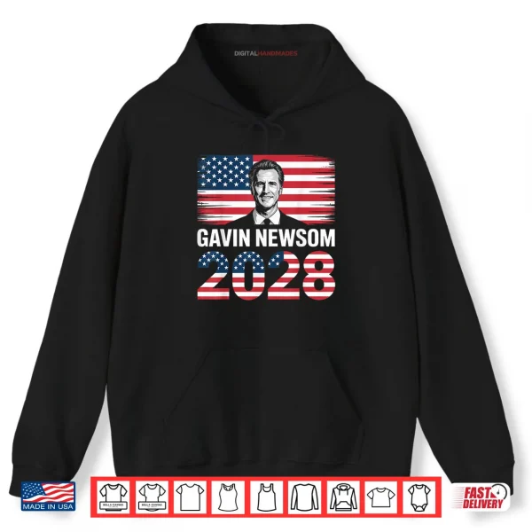 Gavin Newsom 2028 for President 48 American Flag Patriotic Shirt 2 Hoodie Gavin Newsom 2028 for President 48 American Flag Patriotic Shirt