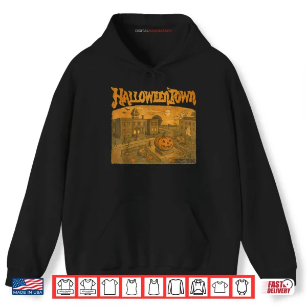 Hoodie Halloween Pumpkin Boo Ghost Tee Funny Vintage Halloween Town Shirt