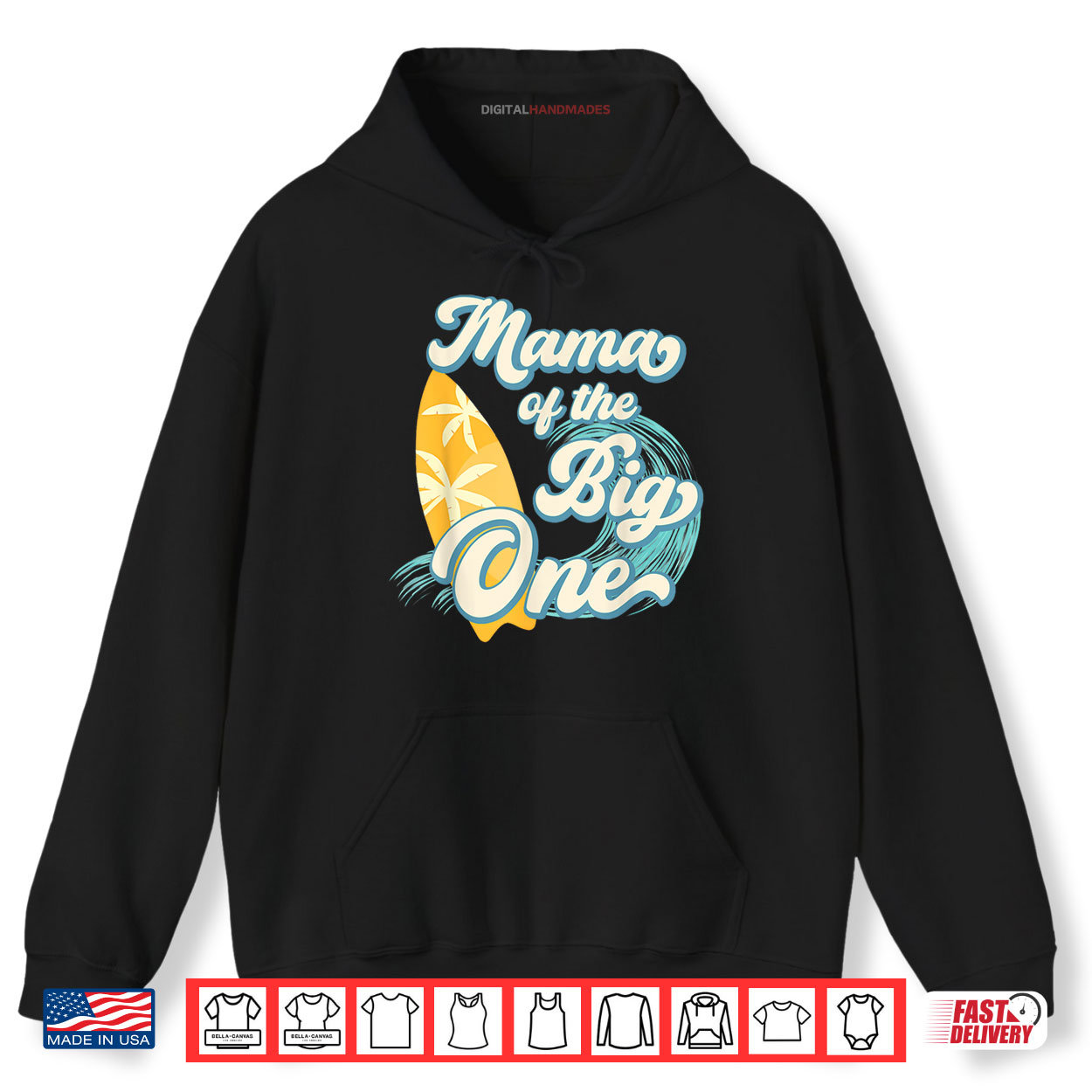 Mama of The Big One Wave Surf 1st Birthday Boy Girl Family Shirt Mama of The Big One Wave Surf 1st Birthday Boy Girl Family Shirt