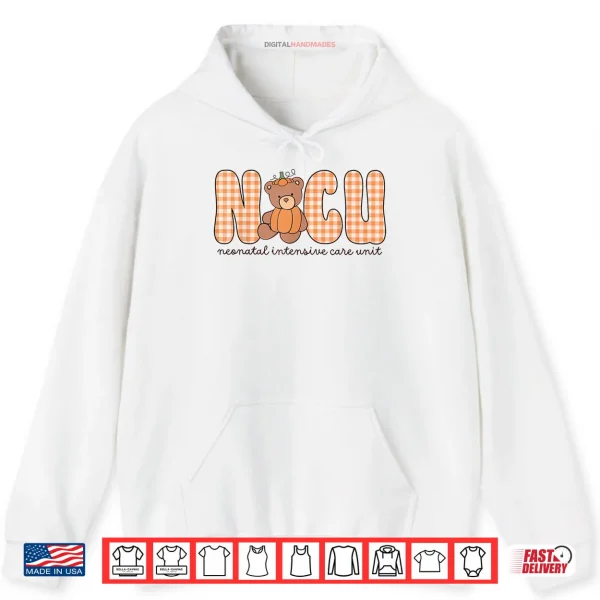 Hoodie NICU Neonatal Intensive Care Nurse Bear Pumpkin Halloween Shirt