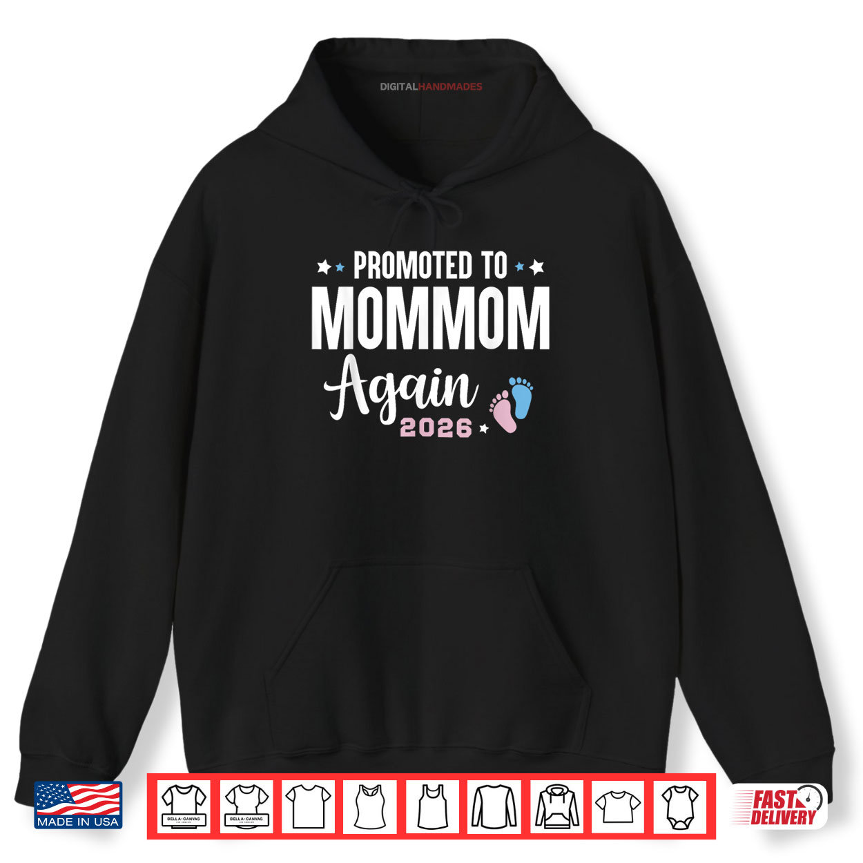 Promoted to Mommom Again 2026 Mommom to Be Shirt Promoted to Mommom Again 2026 Mommom to Be Shirt