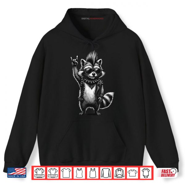 Hoodie Raccoon Punk Rock Music Shirt