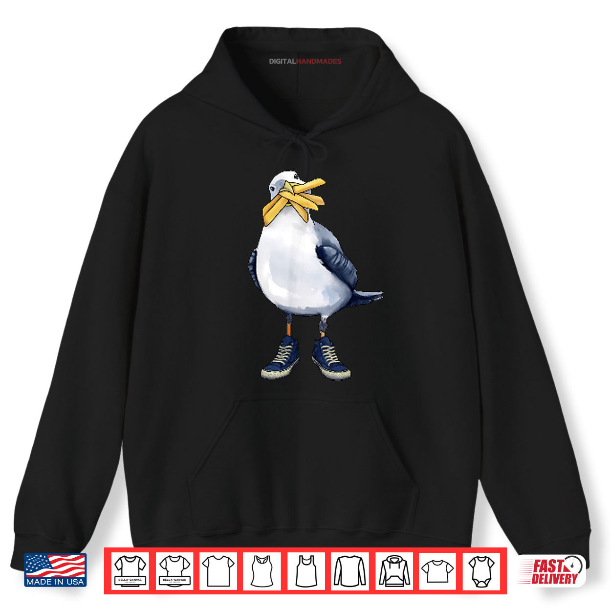Seagull With Fries And Sneakers Fun Shirt Seagull With Fries And Sneakers Fun Shirt