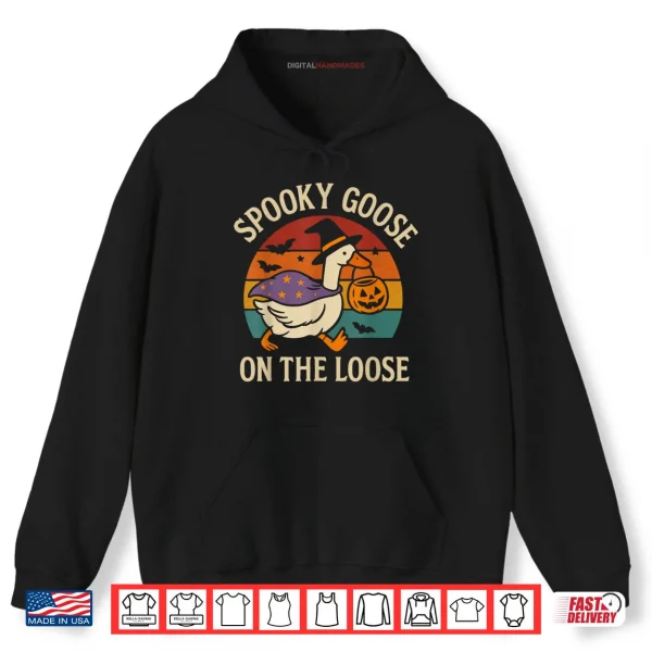 Spooky Goose On The Loose Funny Halloween Retro Shirt 2 Hoodie Spooky Goose On The Loose Funny Halloween Retro Shirt