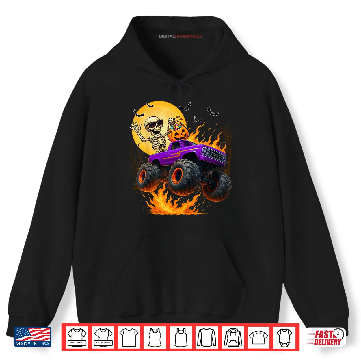 Spooky Skeleton Riding Monster Truck Halloween Costumes Shirt Spooky Skeleton Riding Monster Truck Halloween Costumes Shirt