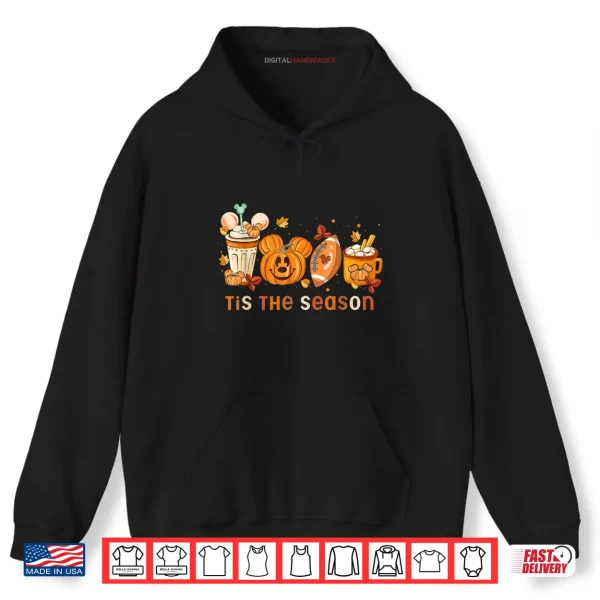 Hoodie Tis The Season Autumn Halloween Pumpkin Fall Drink Shirt