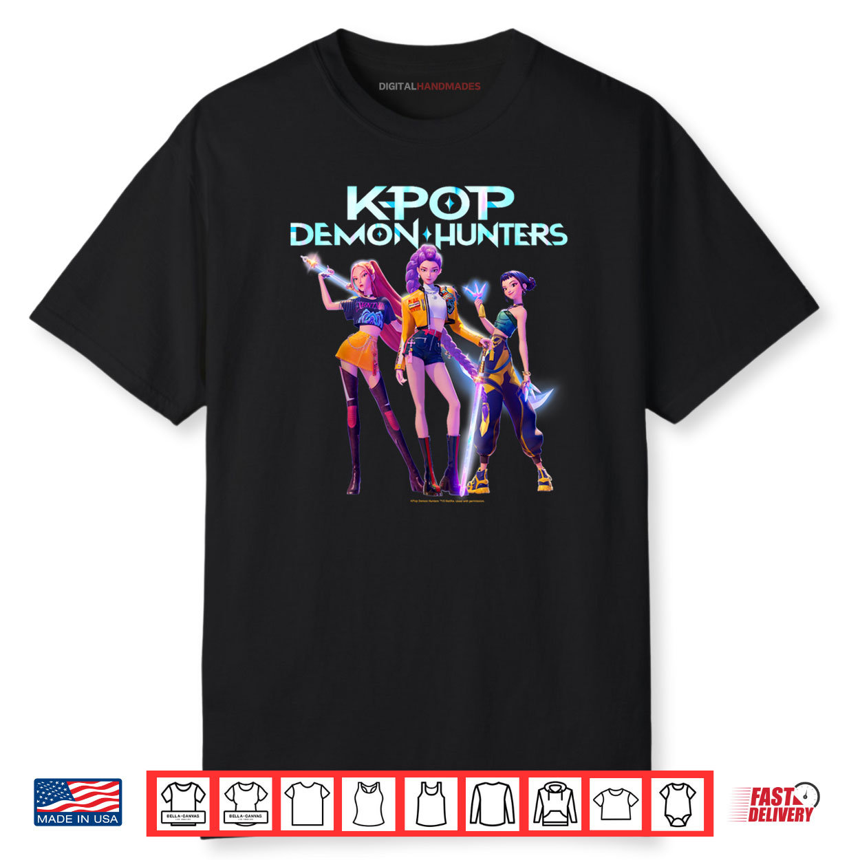 Huntrix Heroic Poses Group Shot Shirt Huntrix Heroic Poses Group Shot Shirt