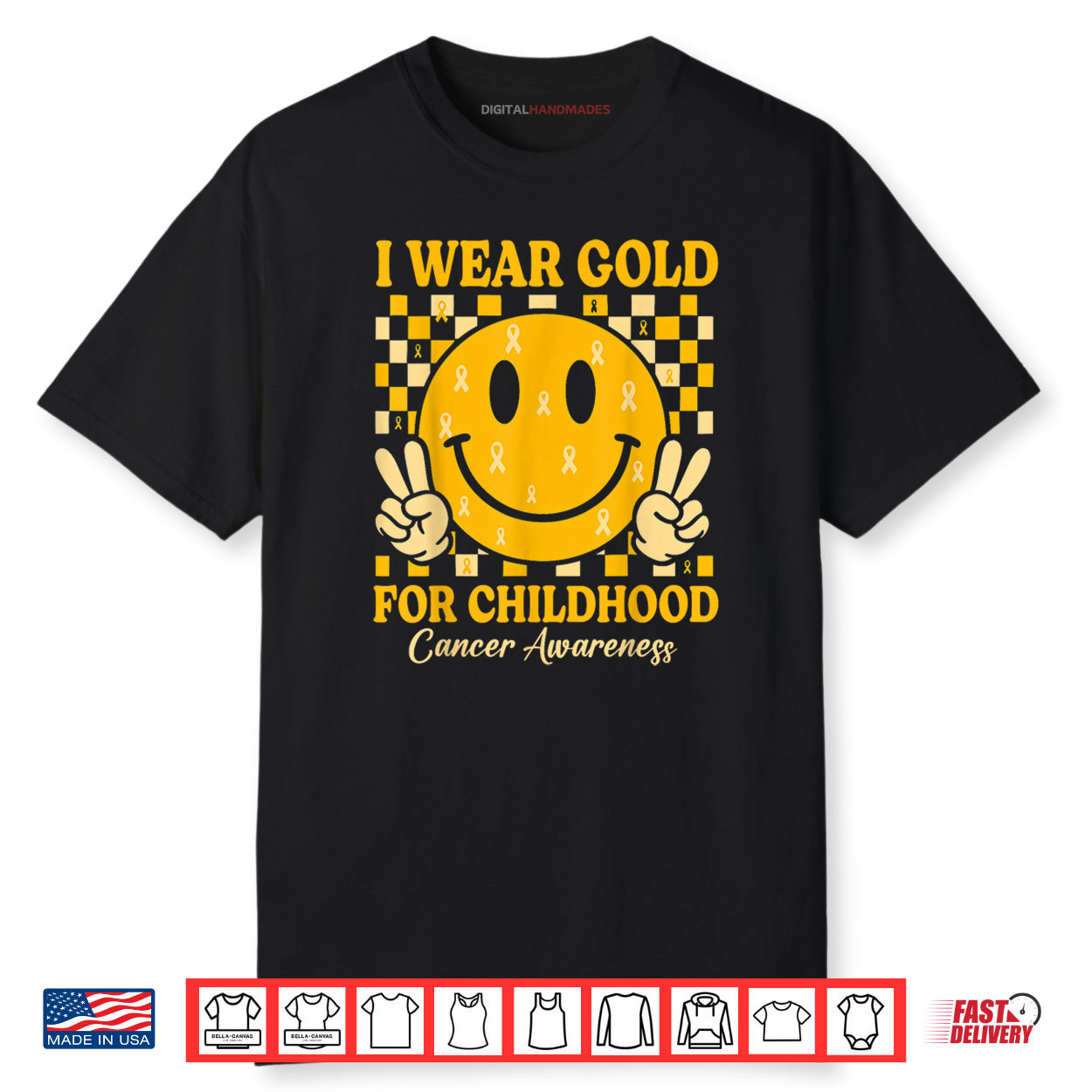 I Wear Gold for Childhood Cancer Awareness Gold Ribbon Shirt I Wear Gold for Childhood Cancer Awareness Gold Ribbon Shirt