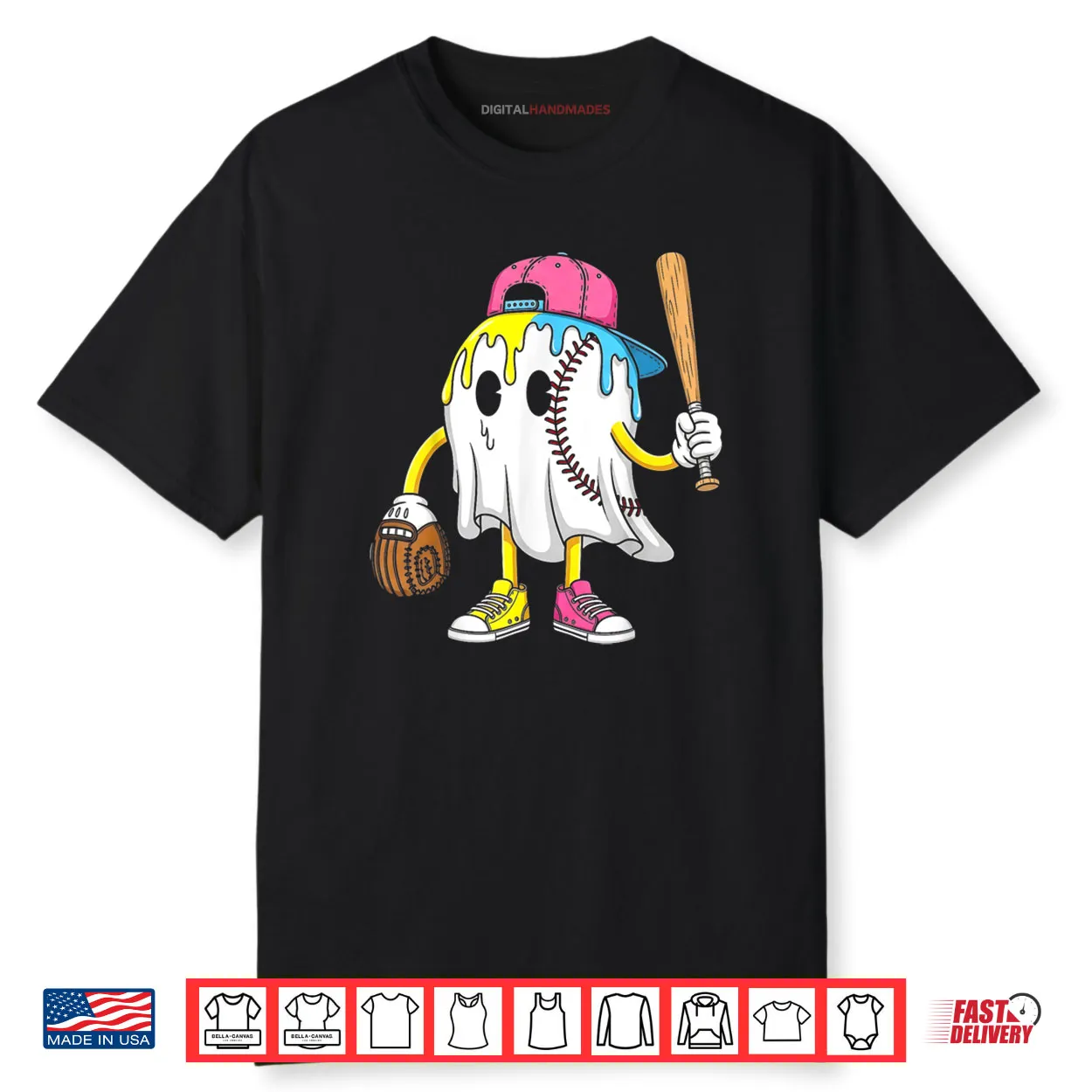 Ice Cream Drip Ghost Baseball Spots Baseball Drip Halloween Shirt Ice Cream Drip Ghost Baseball Spots Baseball Drip Halloween Shirt