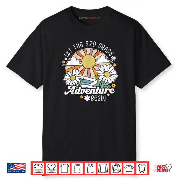 Let The 3rd Grade Adventure Begin Retro First Day of School Shirt