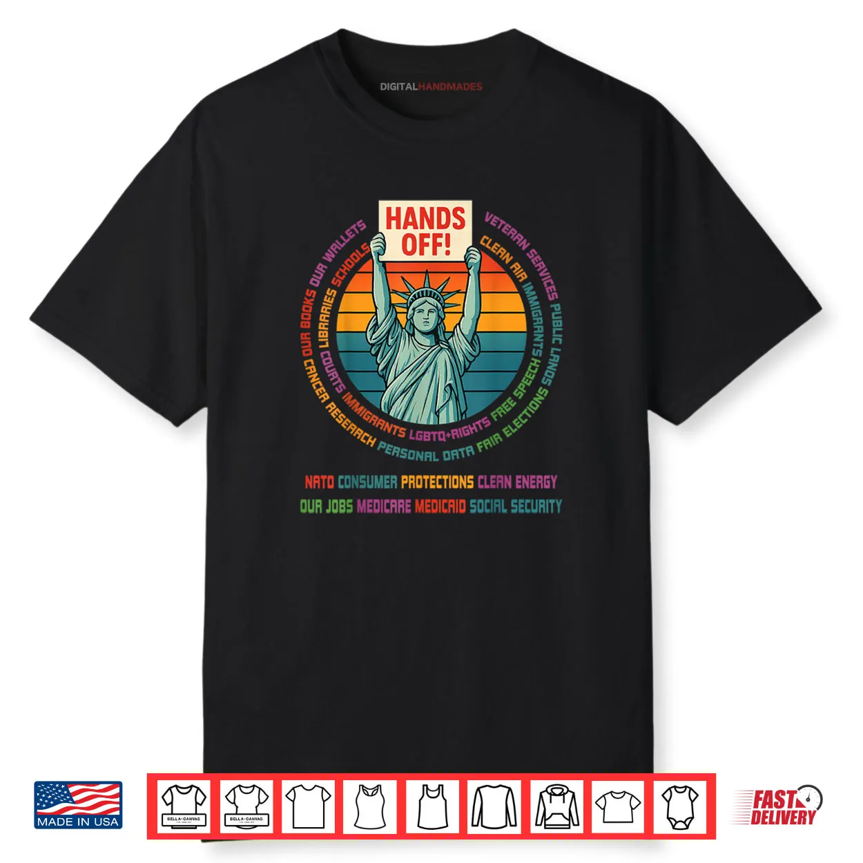 Liberty Statue Hands Off Freedom Protest Retro Shirt Liberty Statue Hands Off Freedom Protest Retro Shirt