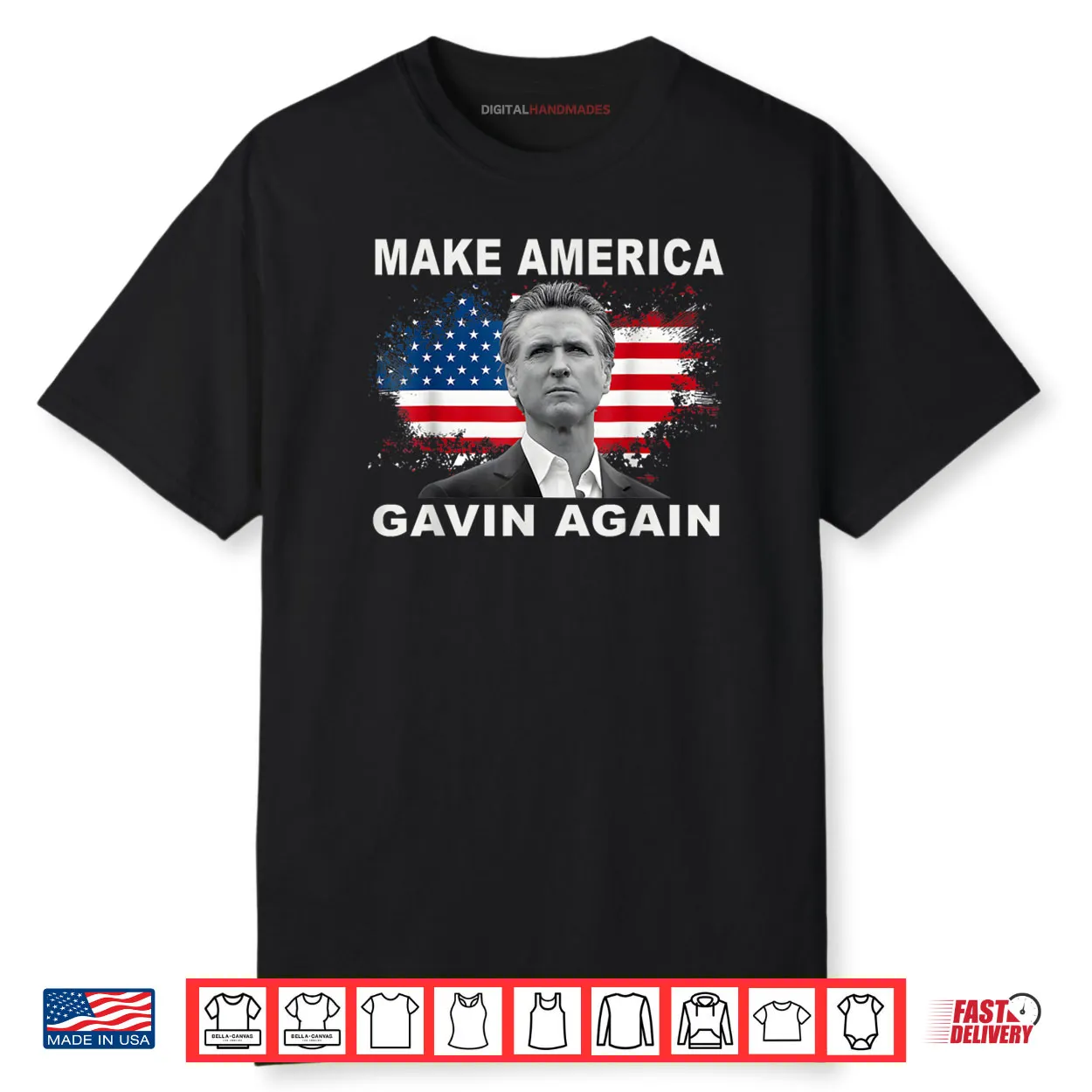 Make America Gavin Again Funny Patriotic USA Flag Shirt Make America Gavin Again Funny Patriotic USA Flag Shirt
