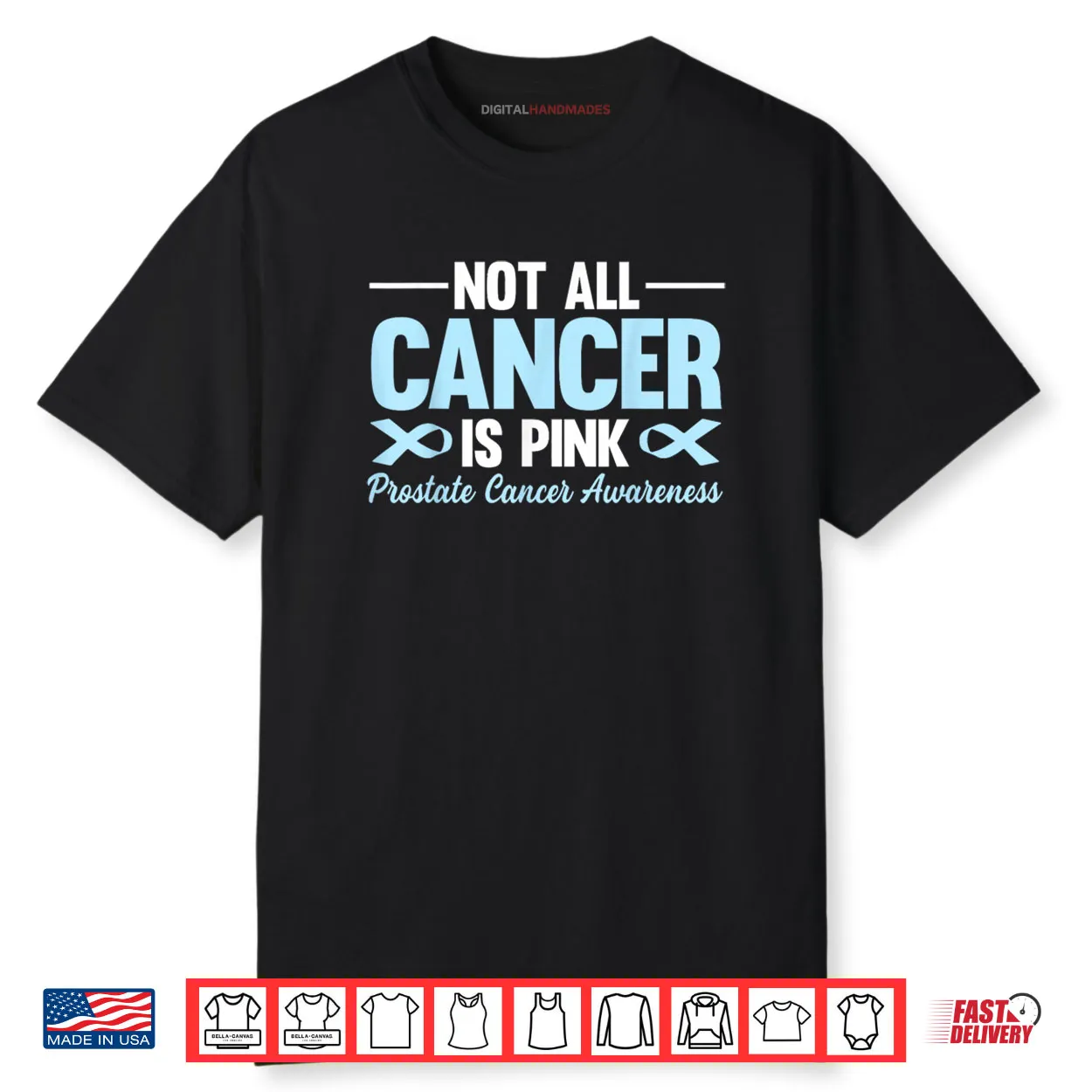 Not All Cancer is Pink Prostate Cancer Awareness Blue Ribbon Shirt Not All Cancer is Pink Prostate Cancer Awareness Blue Ribbon Shirt