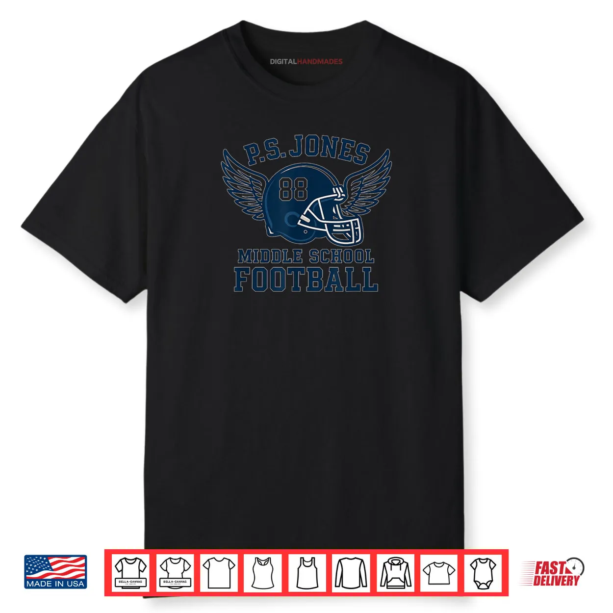 PS Jones Middle School Football Jack O’Neal Tribute Wear Shirt PS Jones Middle School Football Jack O’Neal Tribute Wear Shirt