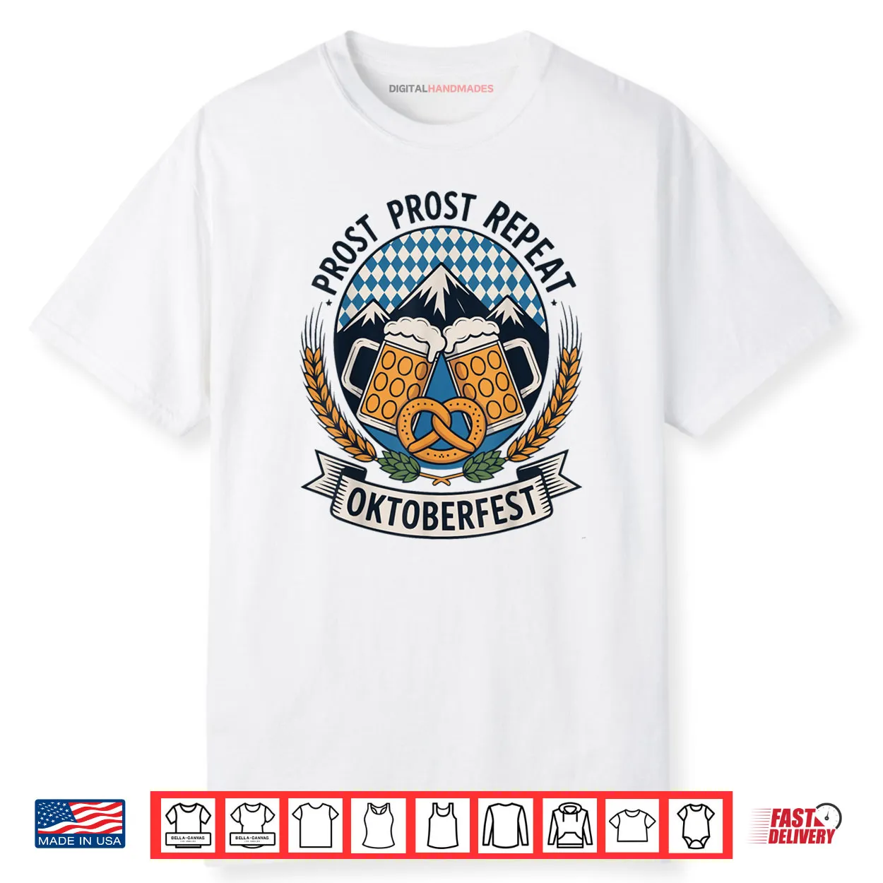 Prost Prost Repeat Oktoberfest Beer Pretzel Bavaria Munich Shirt Prost Prost Repeat Oktoberfest Beer Pretzel Bavaria Munich Shirt