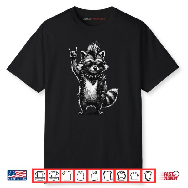 Raccoon Punk Rock Music Shirt