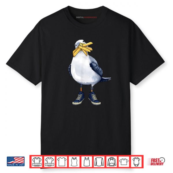 Seagull With Fries And Sneakers Fun Shirt