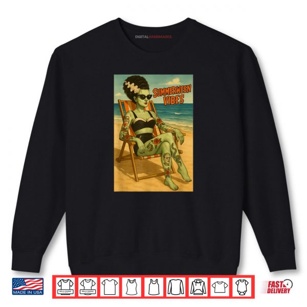 Summerween Vibes Retro Beach Gothic Style Shirt