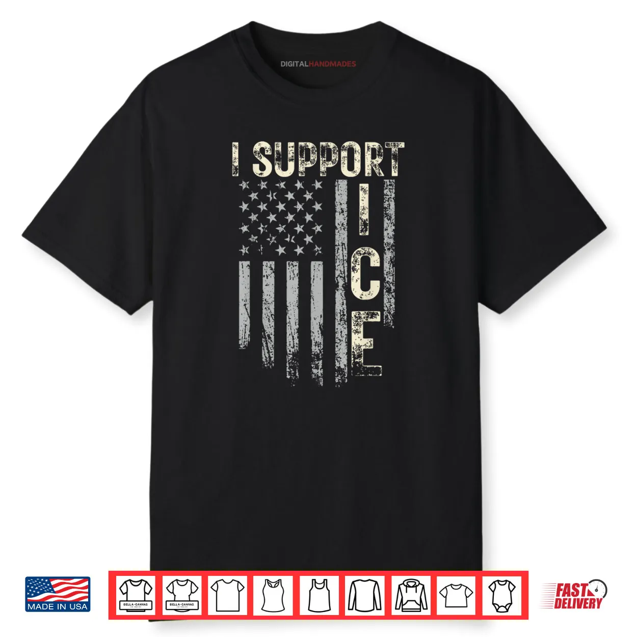 Support ICE Immigration Officers American Flag Border Patrol Shirt Support ICE Immigration Officers American Flag Border Patrol Shirt