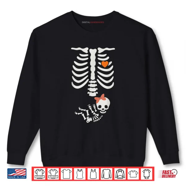 Sweatshirt Baby Shower Skeleton Halloween Pregnancy Annoucement Shirt