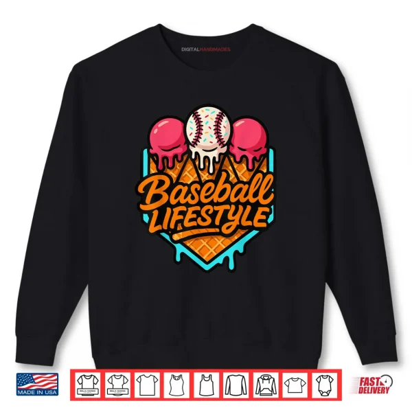 Sweatshirt Baseball Lifestyle 101 Apparel Youth Baseball Drip Icecream Shirt